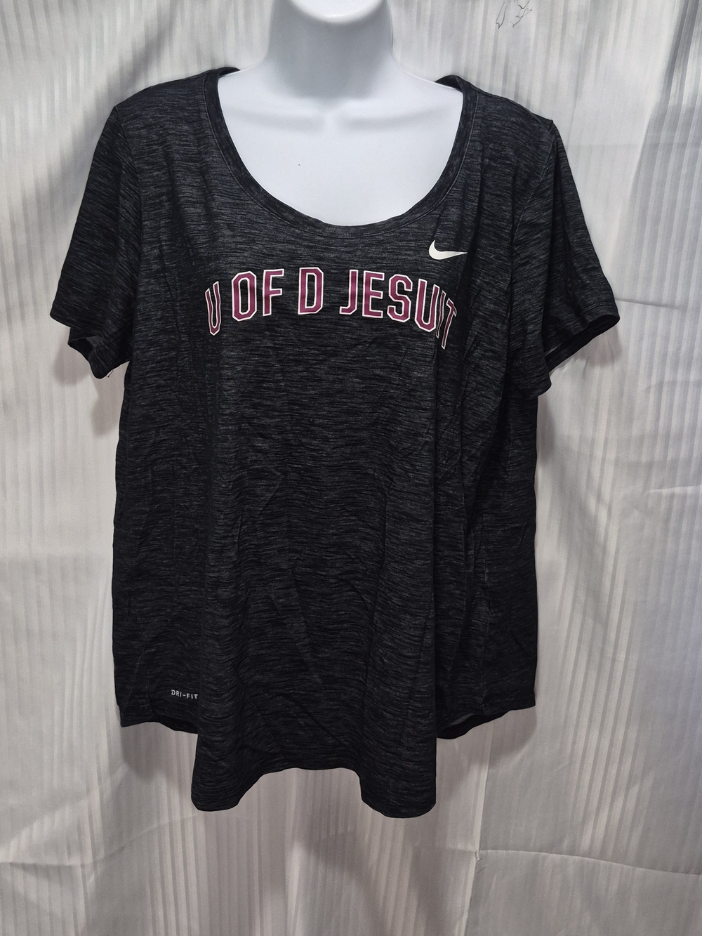 Nike DriFit Women’s Black Heather University Tee - U of D Jesuit Size XL
